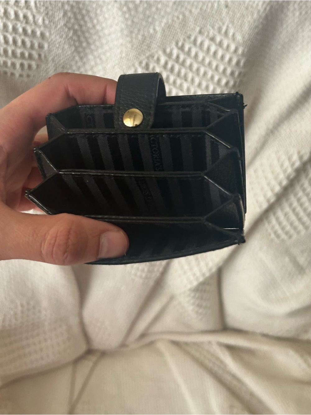Victoria's Secret Black Card Holder with Gold Studs - Picture 2 of 6